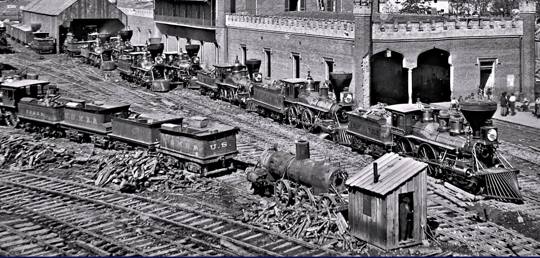 Locomotives at Nashville, Tennessee, 1864